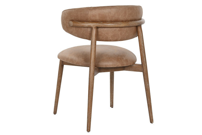 CHAIR ASH LEATHER 60,5X57,5X82 DECAPE WHITE