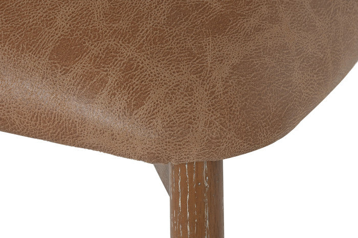 CHAIR ASH LEATHER 60,5X57,5X82 DECAPE WHITE