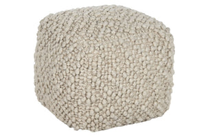 FOOTREST WOOL COTTON 45X45X45 BEIGE