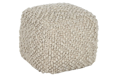 FOOTREST WOOL COTTON 45X45X45 BEIGE