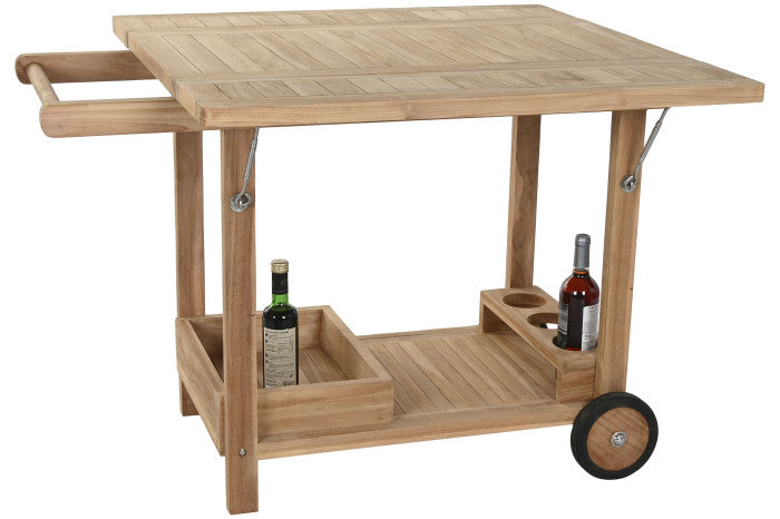 WAITRESS TEAK 108X90X72 FOLDING NATURAL BROWN