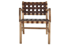 Load image into Gallery viewer, ARMCHAIR TEAK LEATHER 56X58X74