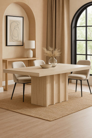 TABLE WOOD SIMILE 180X90X76 BEIGE