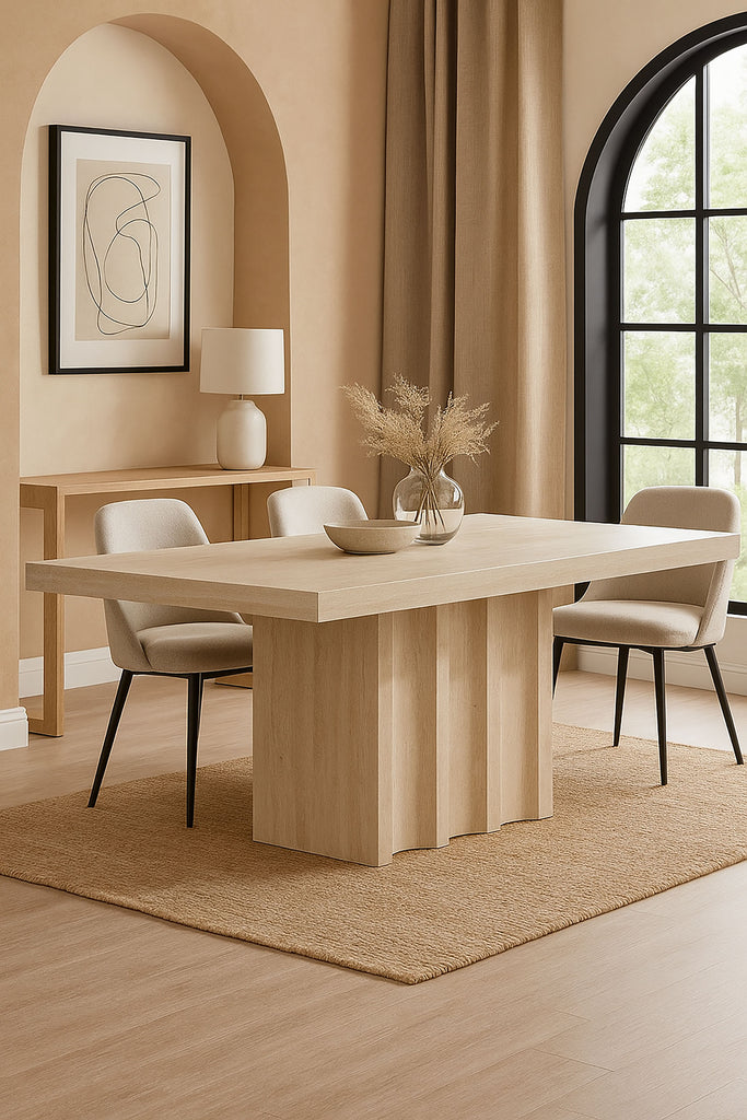 TABLE WOOD SIMILE 180X90X76 BEIGE