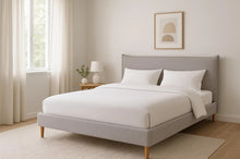 Charger l&#39;image dans la galerie, BED POLYESTER WOOD 177X219X113 MAX. 220 KG. BEIGE