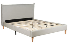 Charger l&#39;image dans la galerie, BED POLYESTER WOOD 177X219X113 MAX. 220 KG. BEIGE