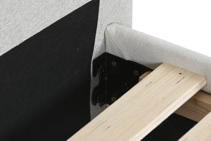 BED POLYESTER WOOD 177X219X113 MAX. 220 KG. BEIGE