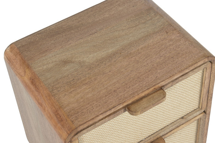BEDSIDE TABLE MANGO JUTE 40X30X45 2 DRAWERS