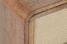 Cargar imagen en el visor de la galería, BEDSIDE TABLE MANGO JUTE 40X30X45 2 DRAWERS