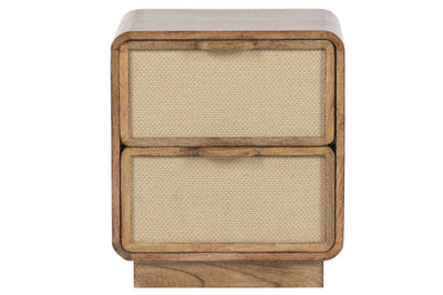 BEDSIDE TABLE MANGO JUTE 40X30X45 2 DRAWERS