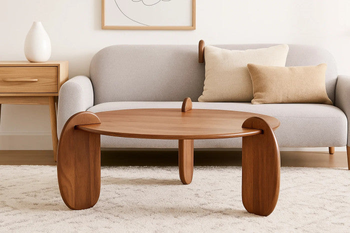 COFFEE TABLE MANGO 90X90X46 BROWN