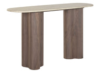 Cargar imagen en el visor de la galería, CONSOLE TABLE WOOD GRANITE 150X40X78 BROWN