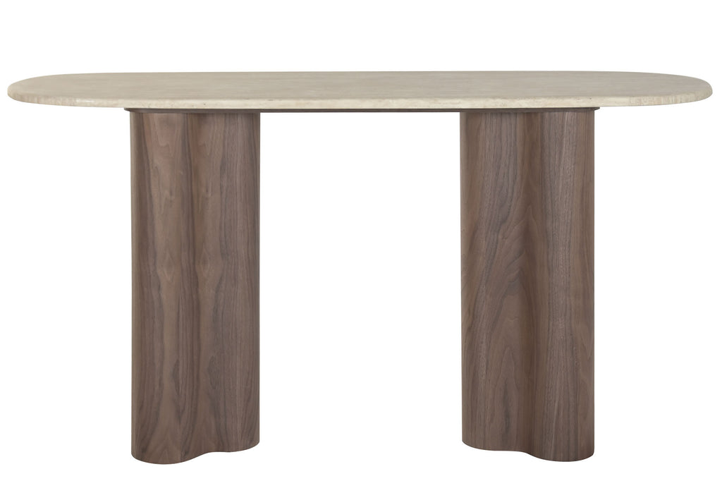 CONSOLE TABLE WOOD GRANITE 150X40X78 BROWN