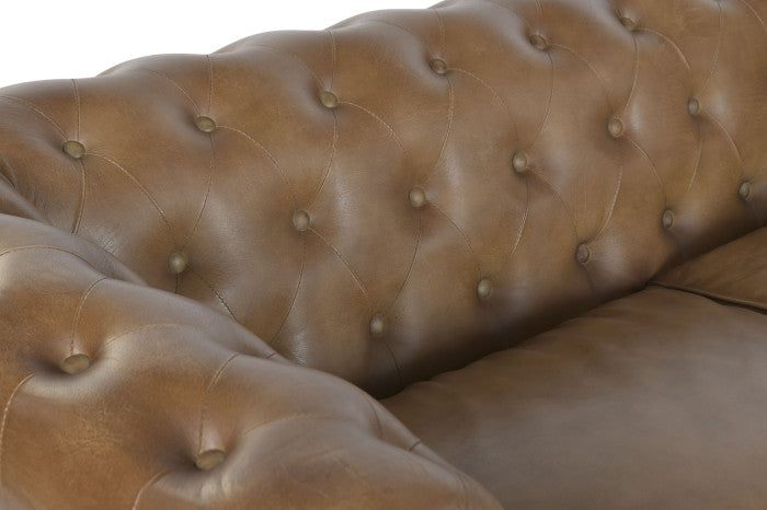 SOFA CHESTERFIELD LEATHER 190X77X80 3 SEATS