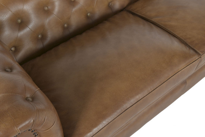 SOFA CHESTERFIELD LEATHER 190X77X80 3 SEATS