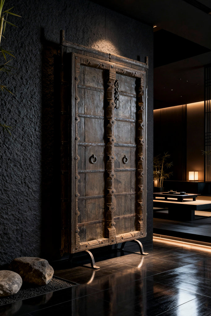 Antique door teak iron 90X10X180 natural