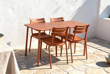 Laden Sie das Bild in den Galerie-Viewer, TABLE SET 5 PP HIERRO E-COAT 140X70X75 TERRACOTTA