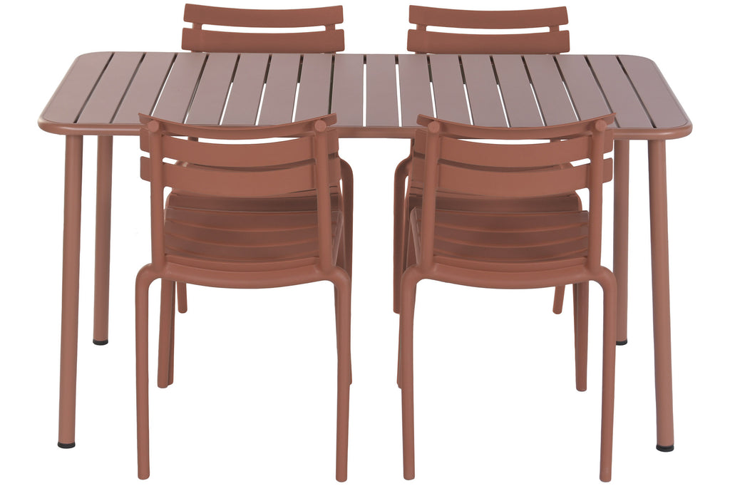 TABLE SET 5 PP HIERRO E-COAT 140X70X75 TERRACOTTA
