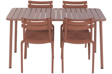 Laden Sie das Bild in den Galerie-Viewer, TABLE SET 5 PP HIERRO E-COAT 140X70X75 TERRACOTTA