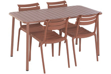 Laden Sie das Bild in den Galerie-Viewer, TABLE SET 5 PP HIERRO E-COAT 140X70X75 TERRACOTTA