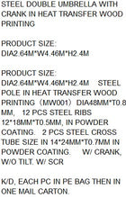 Carica l'immagine nel visualizzatore di Gallery, PARASOL STEEL POLYESTER 446X264X240 DOUBLE