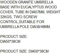 BASE SUNSHADE EUCALYPTUS CEMENT 50X50X38 32KG.