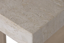 Laden Sie das Bild in den Galerie-Viewer, ELM/TRAVERTINE DINING TABLE
