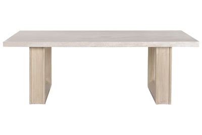 ELM/TRAVERTINE DINING TABLE