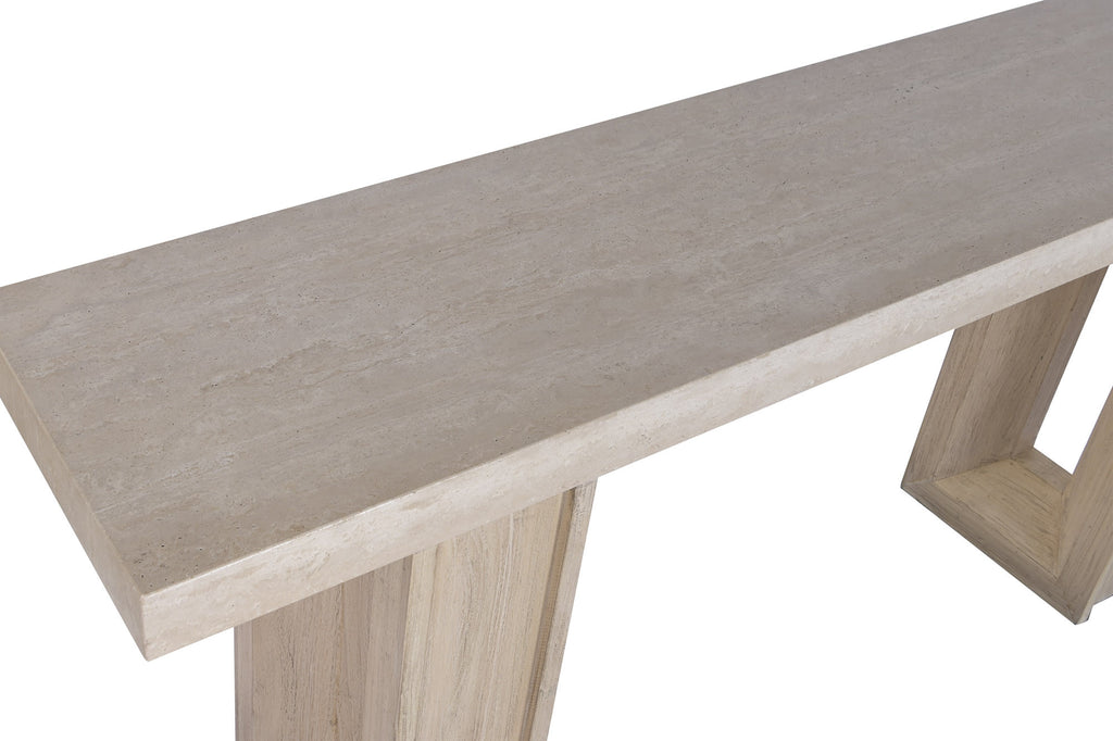 CONSOLE TABLE ELM MARBLE TRAVERTINE 180X38X76