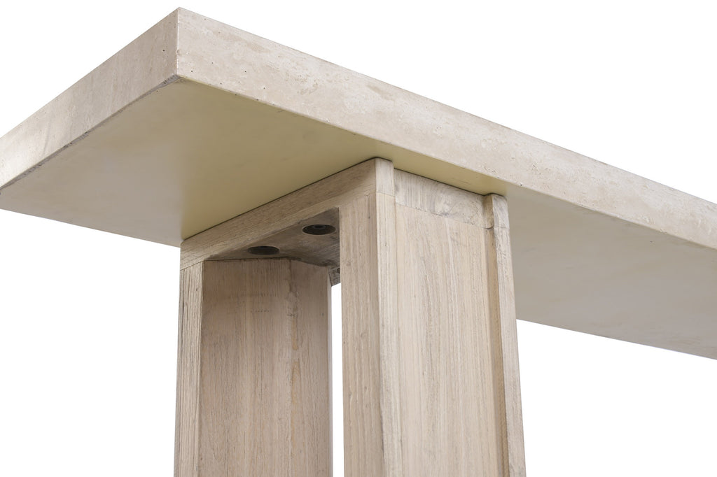CONSOLE TABLE ELM MARBLE TRAVERTINE 180X38X76