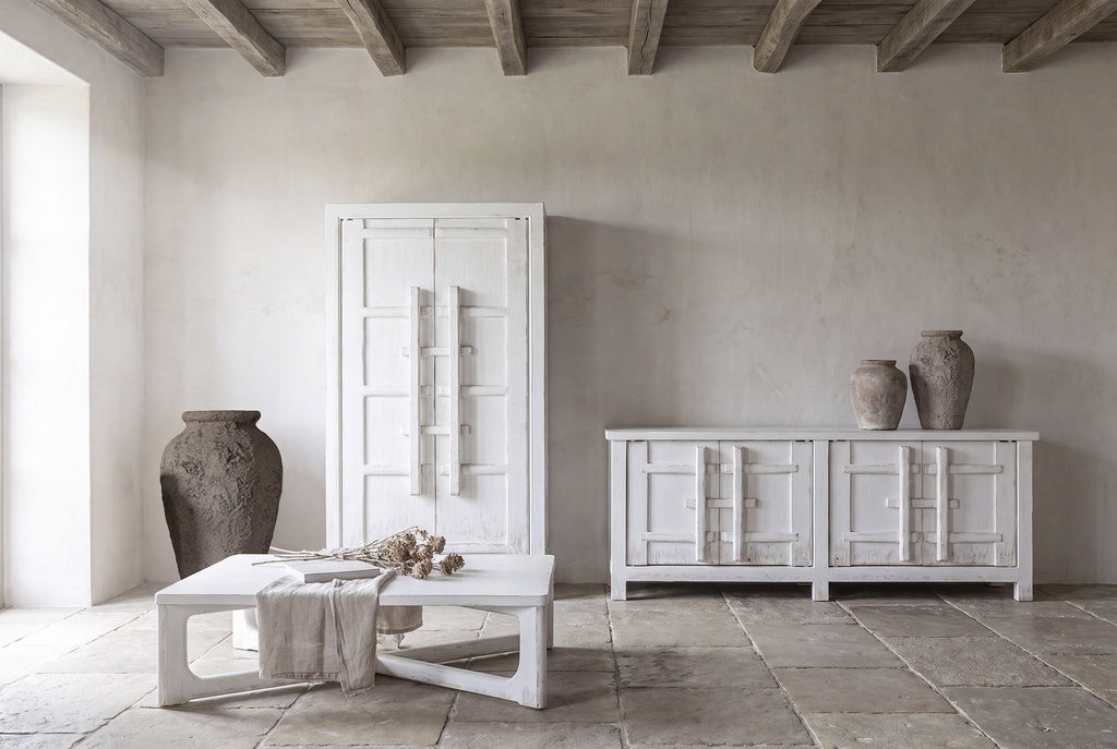 SIDEBOARD ELM 230X48X96 WHITE