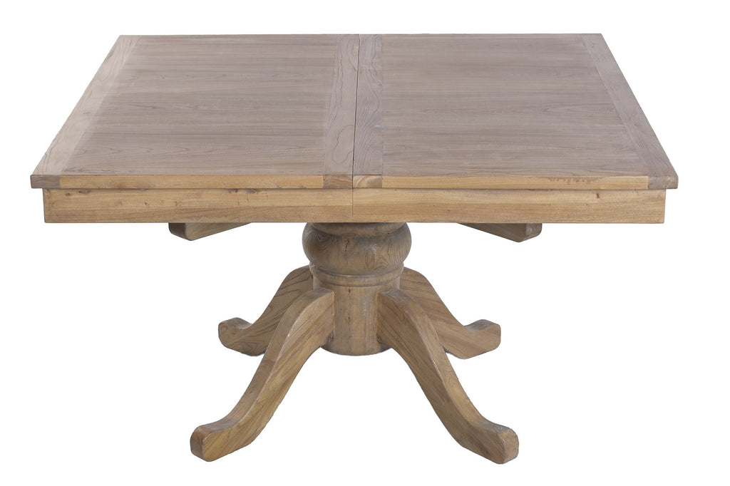 EXTENDABLE TABLE RECYCLED WOOD ELM 130X130X78 190x130 NATURAL