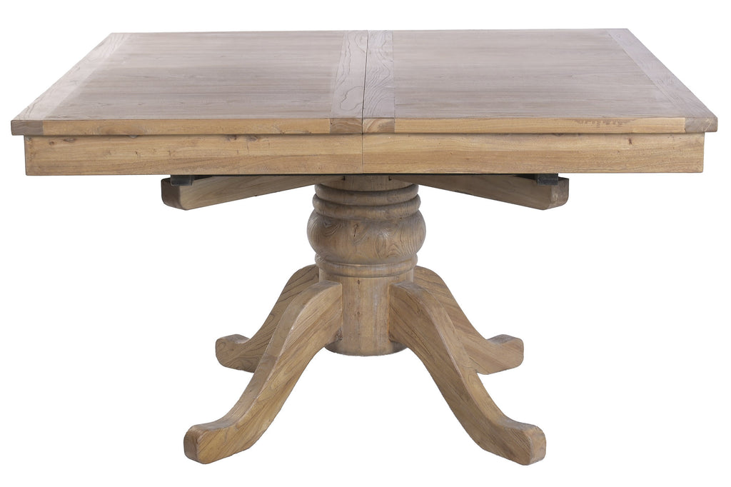 EXTENDABLE TABLE RECYCLED WOOD ELM 130X130X78 190x130 NATURAL