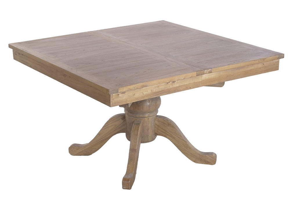 EXTENDABLE TABLE RECYCLED WOOD ELM 130X130X78 190x130 NATURAL
