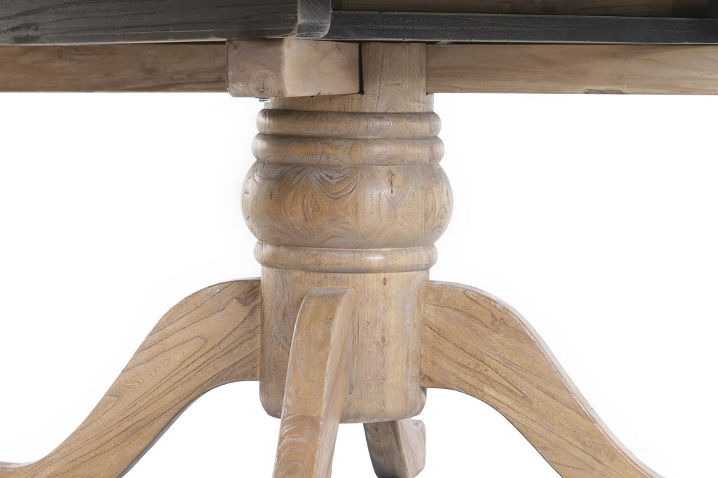 EXTENDABLE TABLE RECYCLED WOOD ELM 130X130X78 190x130 NATURAL