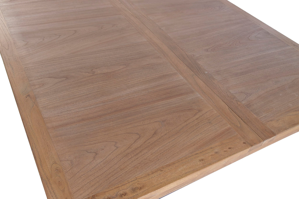 EXTENDABLE TABLE RECYCLED WOOD ELM 130X130X78 190x130 NATURAL