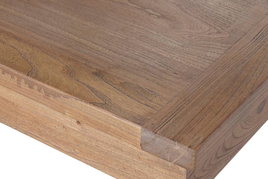 EXTENDABLE TABLE RECYCLED WOOD ELM 130X130X78 190x130 NATURAL