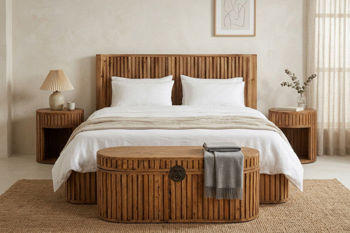 BED RECYCLED WOOD PINE TREE 195X215X120