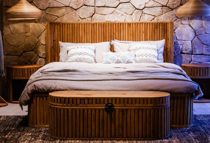 BED RECYCLED WOOD PINE TREE 195X215X120