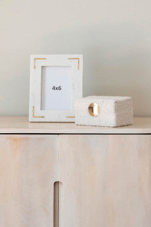 PHOTO FRAME 10X15 MARBLE BRASS 20X2X25 NATURAL
