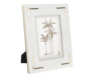 PHOTO FRAME 10X15 MARBLE BRASS 20X2X25 NATURAL