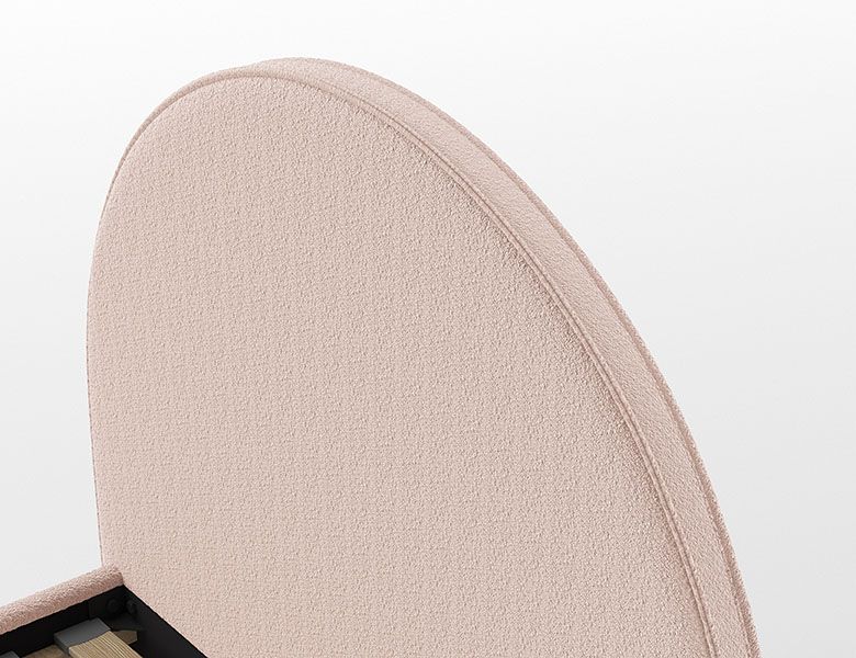 MOON STORAGE BED 140 X 200 CM BOUCLÉ PINK