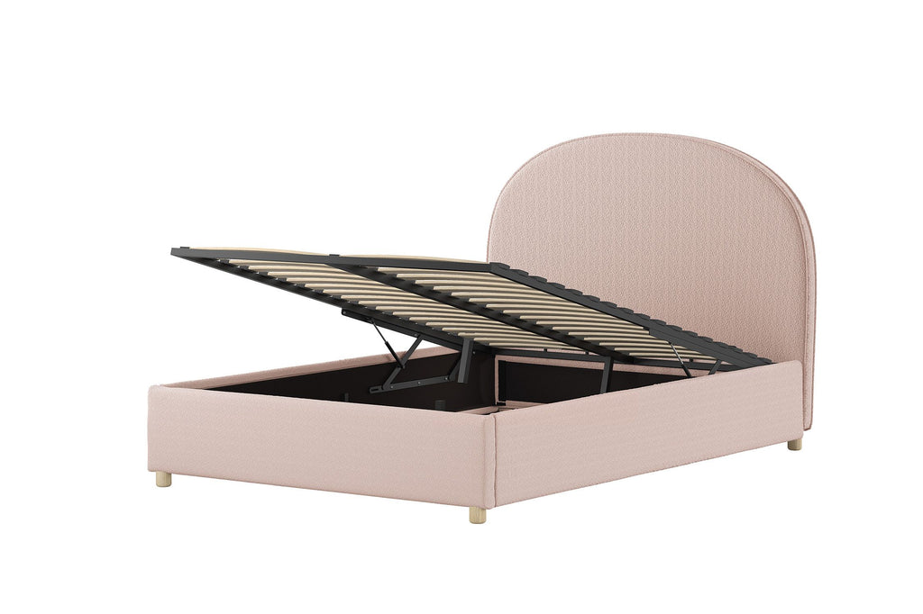 MOON STORAGE BED 140 X 200 CM BOUCLÉ PINK