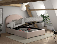 Cargar imagen en el visor de la galería, MOON STORAGE BED 140 X 200 CM BOUCLÉ PINK
