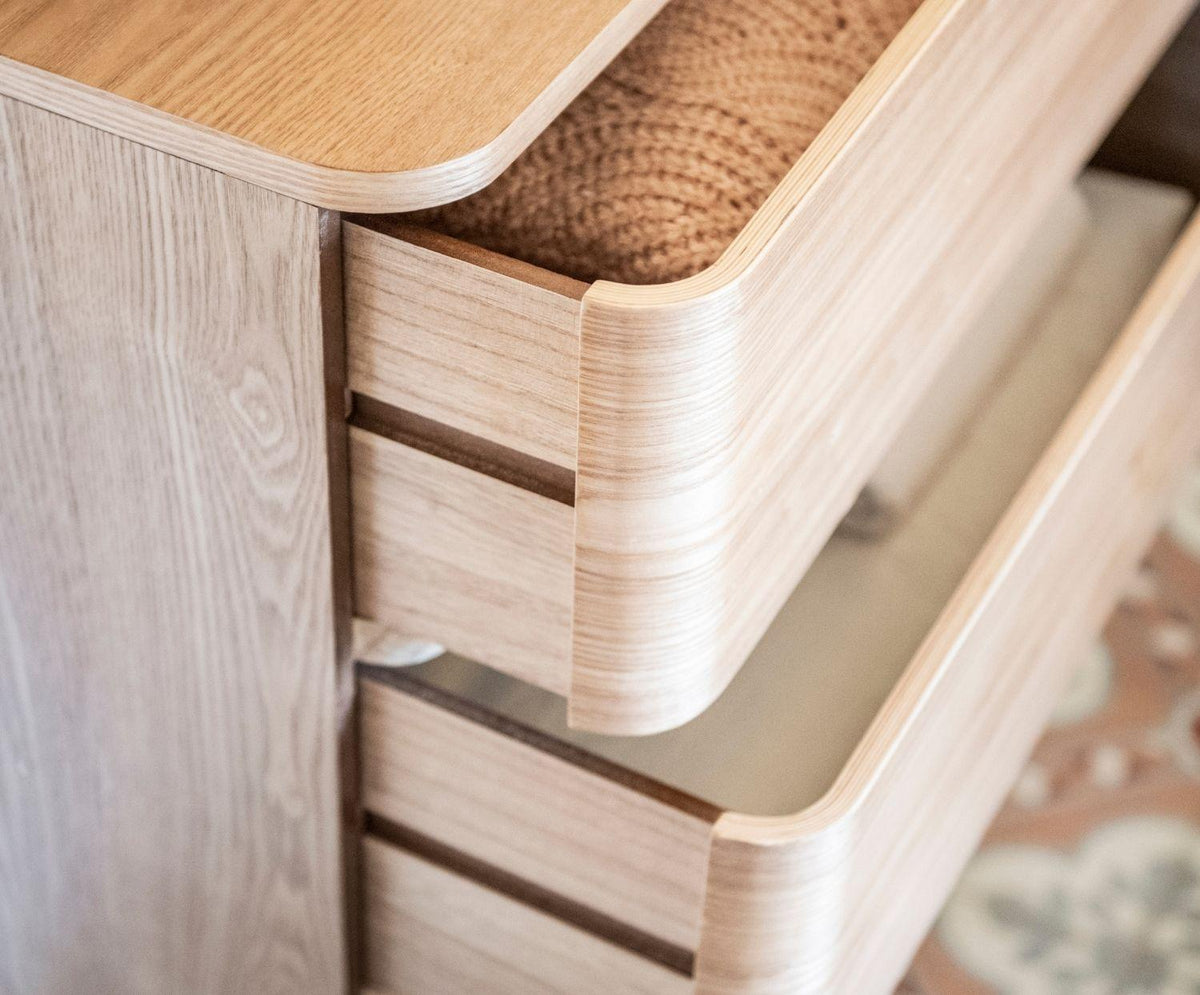 PINE WOOD DRAWER CHEST 65X35X82CM