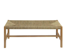 Laden Sie das Bild in den Galerie-Viewer, OAK AND SEAWEED BENCH 116X42X46
