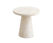 Load image into Gallery viewer, TRAVERTINE EFFECT TABLE Ø46X48CM