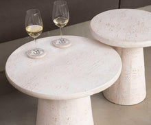 Load image into Gallery viewer, TRAVERTINE EFFECT TABLE Ø60X42CM
