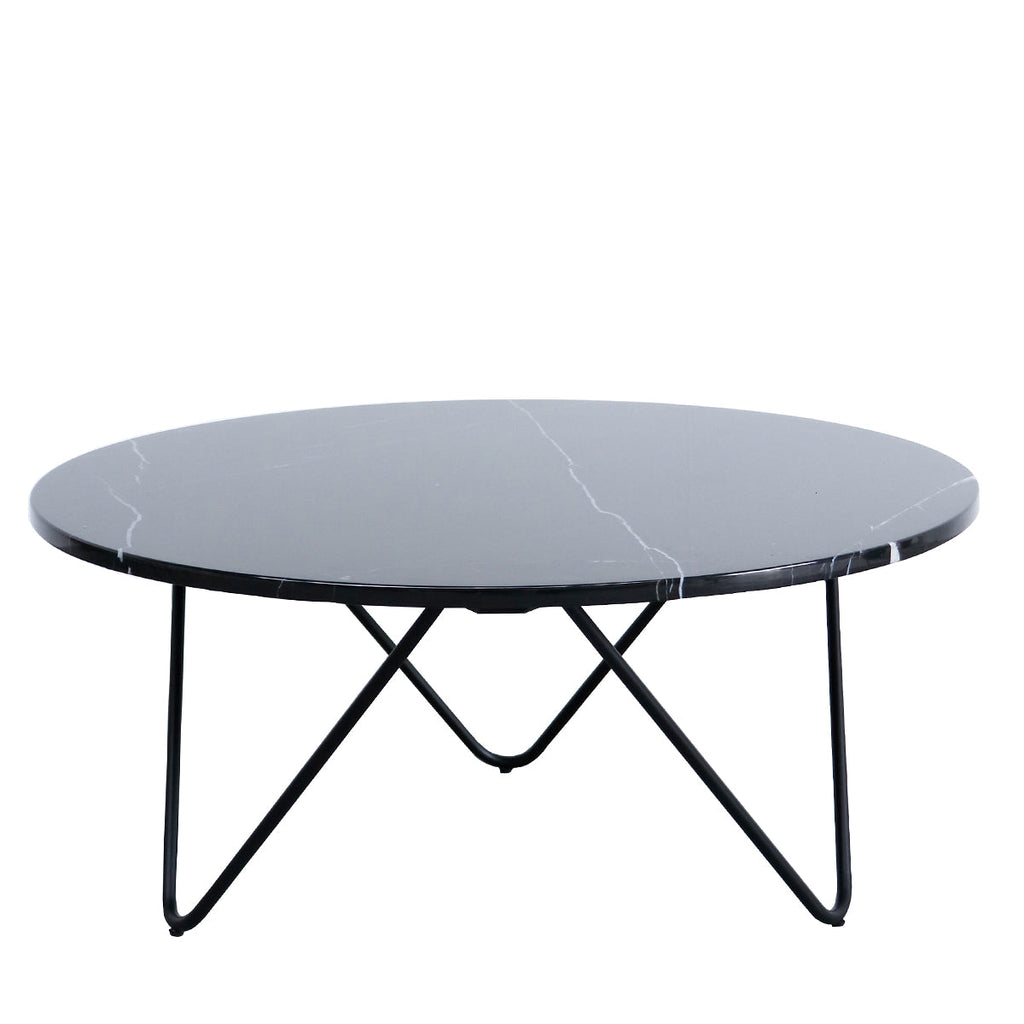 Coffee table - Kay - Black Marble - 80x80x35cm