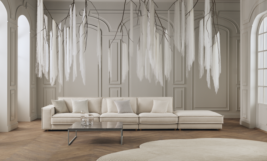 Noora Sofa 315x204cm in Adria Ivory